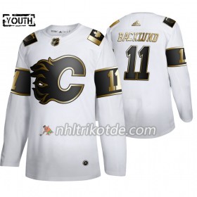 Calgary Flames Trikot Mikael Backlund 11 Adidas 2019-2020 Golden Edition Weiß Authentic - Kinder